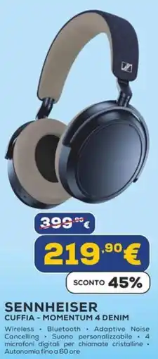 Euronics Sennheiser cuffia - momentum 4 denim offerta