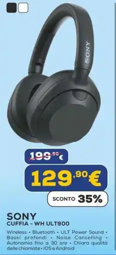 Euronics SONY CUFFIA - WH ULT900 offerta