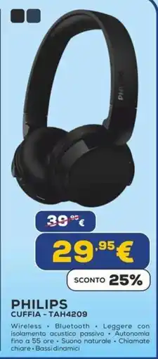 Euronics PHILIPS CUFFIA - TAH4209 offerta