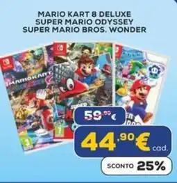 Euronics Mario kart 8 deluxe super mario odyssey super mario bros. wonder offerta