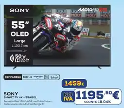 Euronics SONY SMART TV 4K-55A80L offerta