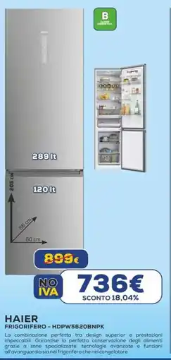 Euronics HAIER FRIGORIFERO - HDPW5620BNPK offerta