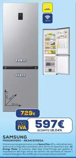 Euronics SAMSUNG FRIGORIFERO - RB34C675DSA offerta