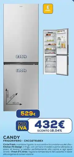 Euronics CANDY FRIGORIFERO - CNCQ2T618EX offerta
