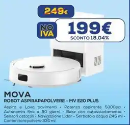 Euronics MOVA ROBOT ASPIRAPAPOLVERE - MV E20 PLUS offerta