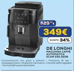 Euronics DE LONGHI MACCHINA CAFFÈ AUTOMATICA ECAM 220.22GB offerta