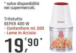Supermercati Dok Salvo disponibilità nei supermercati. tritatutto beper 400 w - contenitore - lame in acciaio offerta