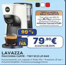 Euronics LAVAZZA MACCHINA CAFFÈ - TINY ECO LM 840 offerta