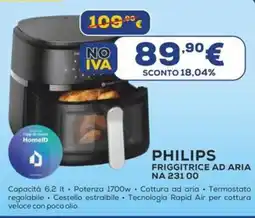 Euronics PHILIPS FRIGGITRICE AD ARIA NA 231 00 offerta