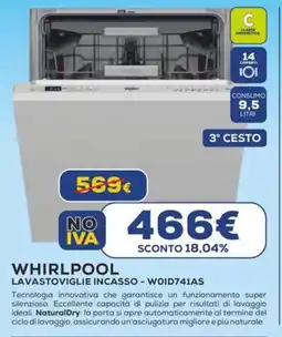 Euronics WHIRLPOOL LAVASTOVIGLIE INCASSO - WOID741AS offerta