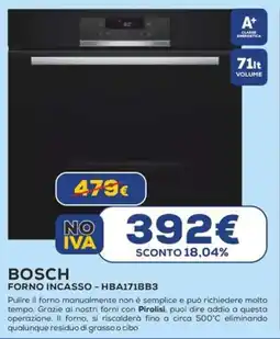 Euronics BOSCH FORNO INCASSO - HBA171BB3 offerta