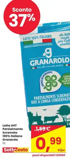 Despar Latte UHT Parzialmente Scremato 100% Italiano Granarolo offerta