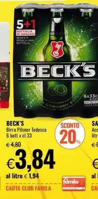 Famila BECK'S offerta