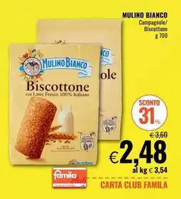 Famila MULINO BIANCO Campagnole/Biscottone g 700 offerta