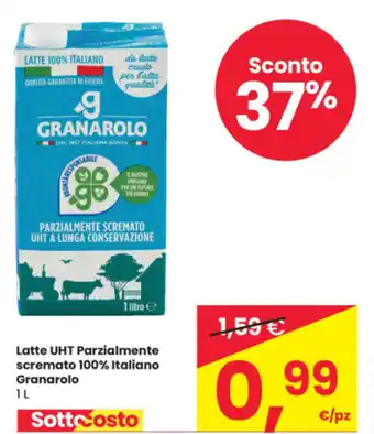 Eurospar Latte UHT Parzialmente scremato 100% Italiano Granarolo offerta