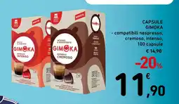 Spazio Conad Capsule gimoka - compatibili nespresso, cremoso, intenso, 100 capsule offerta