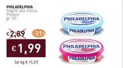 Prezzemolo e Vitale PHILADELPHIA Yogurt alla Greca, Protein offerta