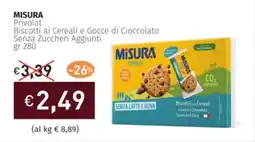 Prezzemolo e Vitale MISURA Privolat Biscotti ai Cereali e Gocce di Cioccolato Senza Zuccheri Aggiunti offerta