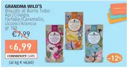 Prezzemolo e Vitale GRANDMA WILD'S Biscotti al Burro Tubo Api/Ciliegia, Farfalle/Caramello, Uccelli/Arancia offerta