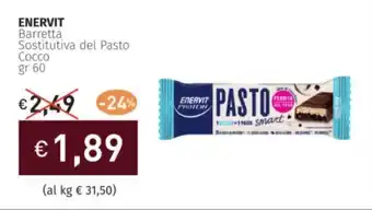 Prezzemolo e Vitale ENERVIT Barretta Sostitutiva del Pasto Cocco offerta