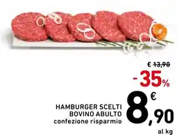 Spazio Conad Hamburger scelti bovino abulto confezione risparmio. offerta