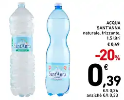 Spazio Conad Acqua sant'anna naturale, frizzante, offerta