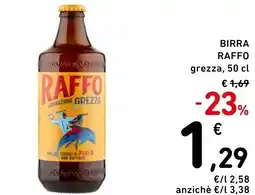 Spazio Conad Birra raffo grezza, offerta