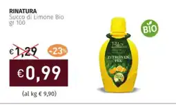 Prezzemolo e Vitale RINATURA Succo di Limone Bio offerta