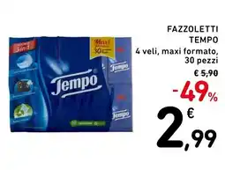Spazio Conad Fazzoletti tempo 4 veli, maxi formato, 30 pezzi offerta