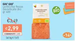 Prezzemolo e Vitale GIU' GIU' Lenticchie Rosse Decorticate Bio offerta