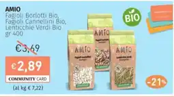 Prezzemolo e Vitale AMIO Fagioli Borlotti Bio, Fagioli Cannellini Bio, Lenticchie Verdi Bio offerta