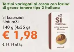 NaturaSì Tortini variegati al cacao con farina di grano tenero tipo 2 italiana sì essenziali naturasi offerta