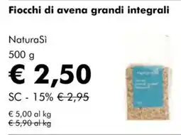 NaturaSì Fiocchi di avena grandi integrali Natura Si offerta
