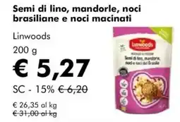 NaturaSì Semi di lino, mandorle, noci brasiliane e noci macinati Linwoods offerta