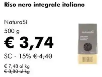 NaturaSì Riso nero integrale italiano NaturaSì offerta
