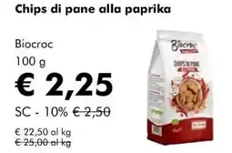 NaturaSì Chips di pane alla paprika biocroc offerta