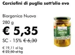 NaturaSì Carciofini di puglia sott'olio evo Biorganica Nuova offerta