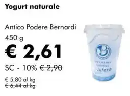 NaturaSì Yogurt naturale antico podere bernardi offerta