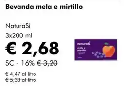 NaturaSì Bevanda mela e mirtillo naturasì offerta