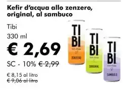 NaturaSì Kefir d'acqua allo zenzero, original, al sambuco tibi offerta