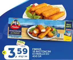 Extra Supermercati Findus 18 bastoncini di merluzzo offerta