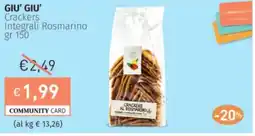 Prezzemolo e Vitale GIU' GIU' Crackers Integrali Rosmarino offerta