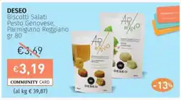 Prezzemolo e Vitale DESEO Biscotti Salati Pesto Genovese, Parmigiano Reggiano offerta