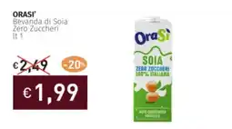 Prezzemolo e Vitale ORASI' Bevanda di Soia Zero Zuccheri offerta