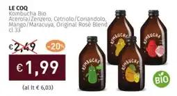Prezzemolo e Vitale LE COQ Kombucha Bio Acerola/Zenzero, Cetriolo/Coriandolo, Mango/Maracuya, Original Rosè Blend offerta