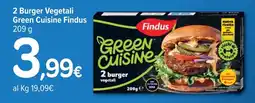 Carrefour 2 Burger Vegetali Green Cuisine Findus offerta