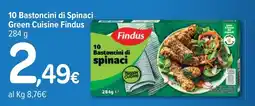 Carrefour 10 Bastoncini di Spinaci Green Cuisine Findus offerta