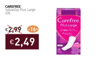 Prezzemolo e Vitale CAREFREE Salvaslip Plus Large x36 offerta