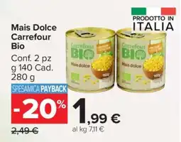 Carrefour Mais Dolce Carrefour Bio offerta