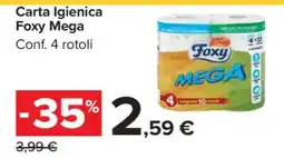 Carrefour Carta Igienica Foxy Mega offerta